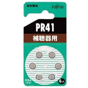 富士通 【生産完了品】補聴器用空気電池 1.4V 6個パック PR41(6B)