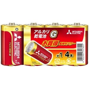 三菱 【在庫限り】アルカリ乾電池 長持ちパワー Gシリーズ 単1形 4本パック LR20GD/4S