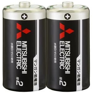 三菱 マンガン乾電池 黒 単2形 2本パック R14PUD/2S