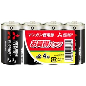 三菱 マンガン乾電池 黒 単2形 4本パック R14PUD/4S