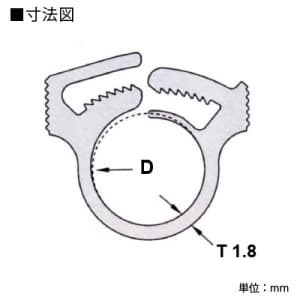 電材堂 【生産完了品】スナップクリップ ホワイト 結束可能径13.5〜15.1mm 100個入  SHW-15D 画像2