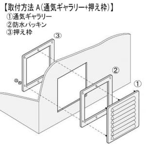 篠原電機 通気ギャラリー+押え枠 IP21 屋内推奨 鋼板製 通気ギャラリー+押え枠 IP21 屋内推奨 鋼板製 G2-15-SET-A 画像2