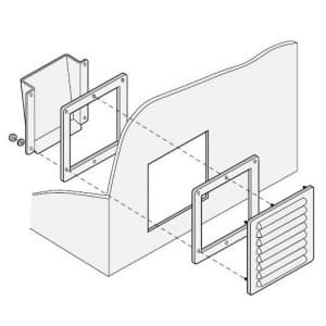 篠原電機 通気ギャラリー+押え枠+吹込防止カバー IP22 屋外使用可 ステンレス製 G1-20S-SET-DS