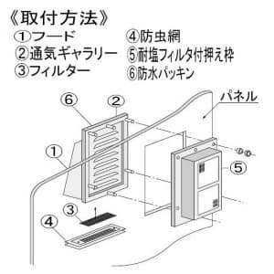 篠原電機 耐塩仕様フード付ギャラリー 屋外用(FG型) IPX4 ステンレス製 耐塩仕様フード付ギャラリー 屋外用(FG型) IPX4 ステンレス製 FG-15S-ST 画像2