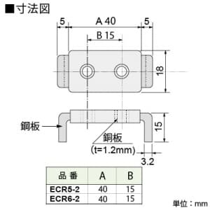 篠原電機 アース端子 ECR型 鋼板製 M5ネジ 2穴 アース端子 ECR型 鋼板製 M5ネジ 2穴 ECR5-2 画像2