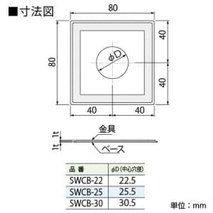 篠原電機 押ボタンカバー取付ベース アクリル(透明)、SUS430製 φ30.5 押ボタンカバー取付ベース アクリル(透明)、SUS430製 φ30.5 SWCB-30 画像3