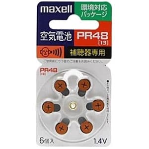 マクセル 【生産完了品】補聴器専用ボタン形空気亜鉛電池 1.4V 6個入 PR486BS