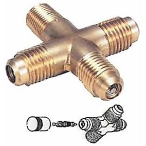 BBKテクノロジーズ アクセスバルブ クロス 1/4オスフレア(3方向)×1/8NPT 1ヶ入 A31522