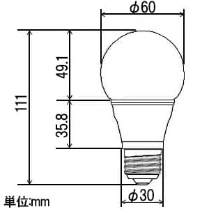 シャープ 【生産完了品】LED電球 一般電球タイプ 光が広がるタイプ 40W形相当 電球色 口金E26 密閉形器具対応  DL-LA54L 画像2