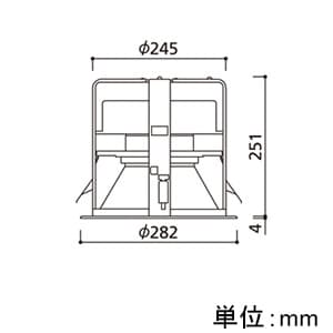 オーデリック LEDダウンライト M形 防雨仕様 埋込穴φ250 メタルハライドランプ250Wクラス 配光角:57° 連続調光 本体色:オフホワイト 白色タイプ 4000K LEDダウンライト M形 防雨仕様 埋込穴φ250 メタルハライドランプ250Wクラス 配光角:57° 連続調光 本体色:オフホワイト 白色タイプ 4000K XD301106 画像2