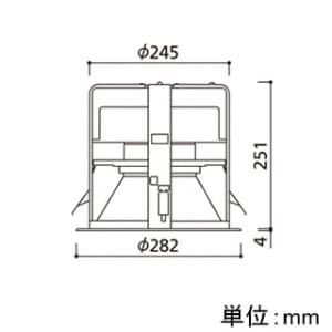 オーデリック LEDダウンライト M形 防雨仕様 埋込穴φ250 メタルハライドランプ250Wクラス 配光角:35° 連続調光 本体色:オフホワイト 昼白色タイプ 5000K LEDダウンライト M形 防雨仕様 埋込穴φ250 メタルハライドランプ250Wクラス 配光角:35° 連続調光 本体色:オフホワイト 昼白色タイプ 5000K XD301133 画像2