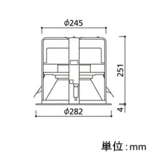 オーデリック LEDダウンライト M形 防雨仕様 埋込穴φ250 FHT42W×3灯クラス 配光角:60° 連続調光 本体色:オフホワイト 昼白色タイプ 5000K LEDダウンライト M形 防雨仕様 埋込穴φ250 FHT42W×3灯クラス 配光角:60° 連続調光 本体色:オフホワイト 昼白色タイプ 5000K XD301161 画像2