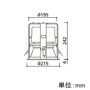 オーデリック LEDダウンライト M形 防雨仕様 埋込穴φ200 FHT42W×3灯クラス 配光角:31° 連続調光 本体色:オフホワイト 温白色タイプ 3500K LEDダウンライト M形 防雨仕様 埋込穴φ200 FHT42W×3灯クラス 配光角:31° 連続調光 本体色:オフホワイト 温白色タイプ 3500K XD301191 画像2