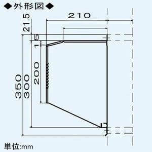 三菱 ウェザーカバー 壁埋込30cm角穴取付ロスナイ専用 耐蝕性ステンレス製 ウェザーカバー 壁埋込30cm角穴取付ロスナイ専用 耐蝕性ステンレス製 P-200KCVS2 画像3