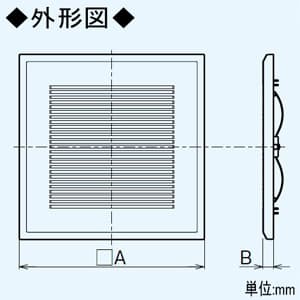 三菱 ダクト用換気扇 別売グリル インテリア格子タイプ ライトオーク ダクト用換気扇 別売グリル インテリア格子タイプ ライトオーク P-260GB2-G 画像2