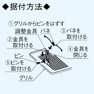 三菱 【受注生産品】ダクト用換気扇グリル調整金具 プラスチック製グリル専用 2個1組 【受注生産品】ダクト用換気扇グリル調整金具 プラスチック製グリル専用 2個1組 P-1D 画像3