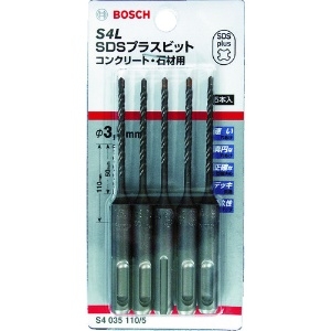 BOSCH SDSプラスビット S4Lタイプ ショートタイプ 錐径φ3.4mm 全長110mm 5本入セット S4034110/5