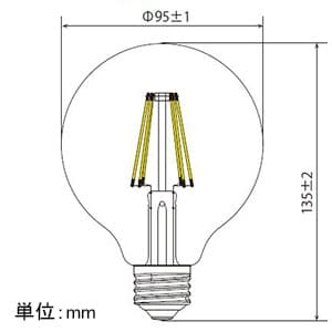 アイリスオーヤマ 【在庫限り】LEDフィラメント電球 ボール電球タイプ クリアタイプ 一般電球80形相当 電球色 密閉形器具対応 E26口金 LEDフィラメント電球 ボール電球タイプ クリアタイプ 一般電球80形相当 電球色 密閉形器具対応 E26口金 LDG9L-G-FC 画像2