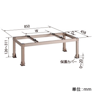 オーケー器材 アルミ製据付架台 《アルミキーパー》 平置台 耐食アルミ合金 最大積載質量80kg K-AH83H