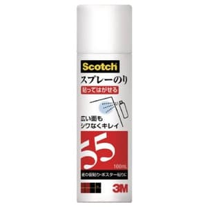 3M 《スコッチ》 スプレーのり55ミニ 貼ってはがせる 弱接着タイプ 内容量100ml 白 S/N 55 MINI 100ML