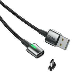 電材堂 【生産完了品】マグネットケーブル USB〜Type-C 長さ2m ブラック DCATXCB01