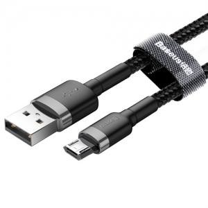 電材堂 USBケーブル USB〜MicroUSB 長さ2m レッド/ブラック DCAMKLFCG1