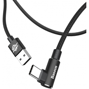 電材堂 USBケーブル エルボタイプ USB〜Type-C 長さ2m ブラック DCATMVPB01