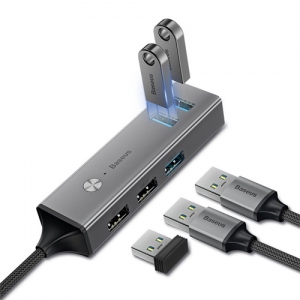 電材堂 【生産完了品】USBハブアダプター USB3.0×3+USB2.0×2 ダークグレー USBハブアダプター USB3.0×3+USB2.0×2 ダークグレー DCAHUBC0G 画像2