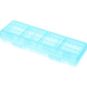 サンワサプライ 電池ケース 単3形・単4形対応 大容量タイプ 単3 12本+単4 16本収納 ブルー DG-BT6BL