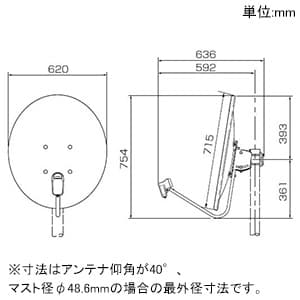 定番限定SALE】 (法人様宛限定)(送料無料)DXアンテナ BC604S 60形BS