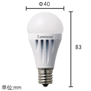 ドウシシャ 【生産完了品】LED電球 小形電球形 小形白熱電球60W形相当 電球色 口金E17 密閉器具対応 LED電球 小形電球形 小形白熱電球60W形相当 電球色 口金E17 密閉器具対応 CM-A60GML 画像2