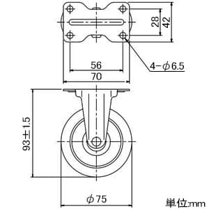 トラスコ中山 取り替えキャスター weego専用 固定式 省音タイプ 車輪径75mm ライトグリーン 取り替えキャスター weego専用 固定式 省音タイプ 車輪径75mm ライトグリーン TYER-75ELB-WC-LGN 画像2