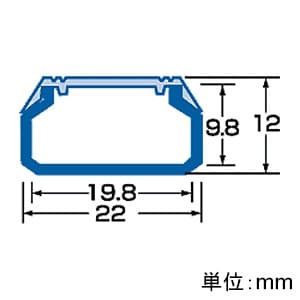 サンワサプライ 壁面用ケーブルカバー 角型タイプ 幅22mm 長さ1m 両面テープ付 ブラウン 壁面用ケーブルカバー 角型タイプ 幅22mm 長さ1m 両面テープ付 ブラウン CA-KK22BR 画像3