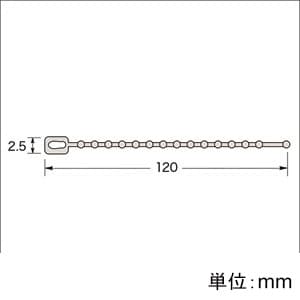 サンワサプライ 【生産完了品】ケーブルタイ 結束・取外し可能タイプ 長さ120mm 35本入 ケーブルタイ 結束・取外し可能タイプ 長さ120mm 35本入 CA-608N 画像3