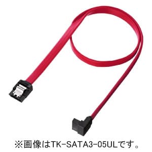 サンワサプライ 上L型シリアルATA3ケーブル SATAコネクタ7pinメス(ラッチ付)-SATAコネクタ7pinメス(上L型) 長さ0.5m 上L型シリアルATA3ケーブル SATAコネクタ7pinメス(ラッチ付)-SATAコネクタ7pinメス(上L型) 長さ0.5m TK-SATA3-05UL