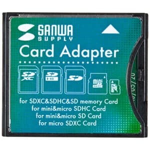 サンワサプライ CF変換アダプタ SDXC用 プッシュ式コネクタ コンパクトフラッシュ変換 ADR-SDCF2