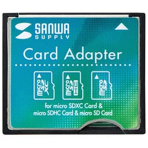 サンワサプライ CF変換アダプタ microSD用 プッシュ式コネクタ コンパクトフラッシュ変換 CF変換アダプタ microSD用 プッシュ式コネクタ コンパクトフラッシュ変換 ADR-MCCF