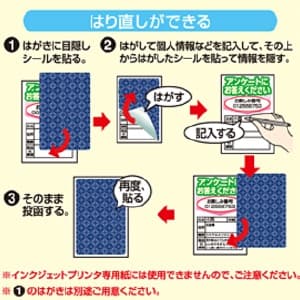 サンワサプライ 貼り直しができる目隠しシール はがき全面用 20シート・20シール入 貼り直しができる目隠しシール はがき全面用 20シート・20シール入 JP-HKSEC10 画像4