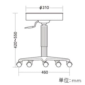 サンワサプライ OAチェア丸イスウレタンレザー張り座面耐荷重量80kg OAチェア 丸イス ウレタンレザー張り 座面耐荷重量80kg SNC-T134BKN 画像2