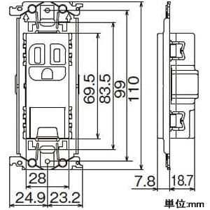 パナソニック 埋込アースターミナル付接地コンセント 金属枠付 15A 125V セラミックホワイト 埋込アースターミナル付接地コンセント 金属枠付 15A 125V セラミックホワイト WTL11313W 画像2