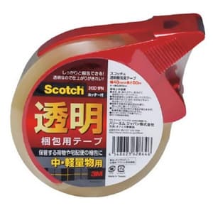 3M 《スコッチ》 透明梱包用テープ 中・軽量物用 48mm×50m カッター付 《スコッチ》 透明梱包用テープ 中・軽量物用 48mm×50m カッター付 313D1PN