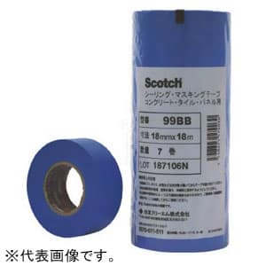 3M 《スコッチ》 シーリングマスキングテープ コンクリート・タイル・パネル用 24mm×18m 5巻入 青 99BB24*18