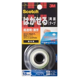 3M 《スコッチ》 はがせる両面テープ 薄手タイプ 15mm×1.5m 超透明 《スコッチ》 はがせる両面テープ 薄手タイプ 15mm×1.5m 超透明 KRS-15 画像2