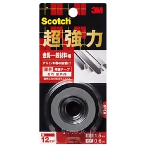 スリーエムジャパン 【生産完了品】《スコッチ》 超強力両面テープ 金属・一般材料用 12mm×1.5m グレー KKD-12