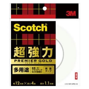 3M 《スコッチ》 超強力両面テーププレミアゴールド 多用途タイプ 12mm×4m 白 SPG-12