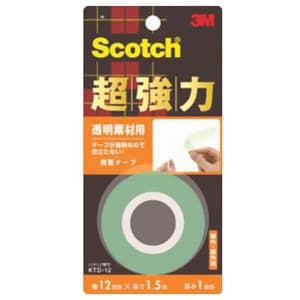 3M 《スコッチ》 超強力両面テープ 透明素材用 12mm×1.5m 透明 KTD-12