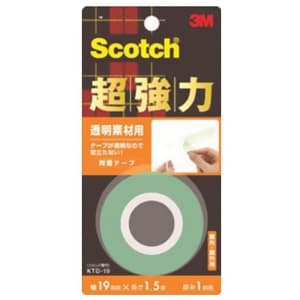 3M 《スコッチ》 超強力両面テープ 透明素材用 19mm×1.5m 透明 KTD-19