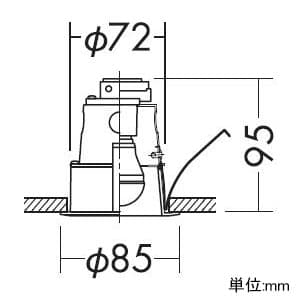 DAIKO LEDベースダウンライト M形 非調光タイプ 白熱灯60Wタイプ 電球色 4.7W 口金E17 ランプ付 埋込穴φ75 LEDベースダウンライト M形 非調光タイプ 白熱灯60Wタイプ 電球色 4.7W 口金E17 ランプ付 埋込穴φ75 DDL-3874YW 画像2