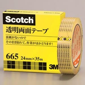 3M 《スコッチ》 透明両面テープ ライナーなし 24mm×35m 透明 665-3-24