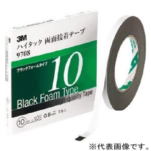 3M ハイタック両面接着テープ 厚さ0.8mmタイプ 12mm×10m 黒 ハイタック両面接着テープ 厚さ0.8mmタイプ 12mm×10m 黒 970812AAD